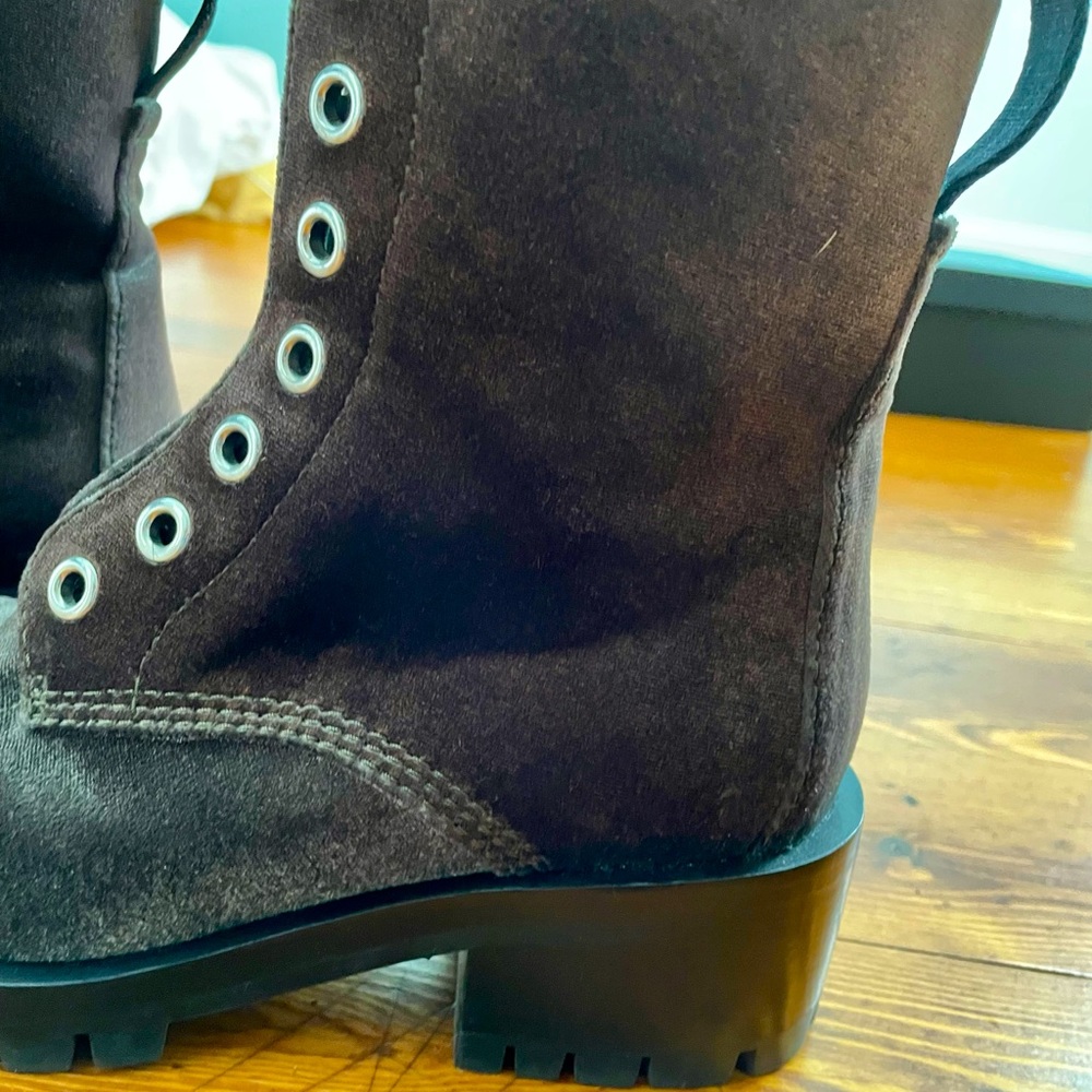 3.1 Philip Lim hayett green velvet mid calf boots. Brand new. Size US 8/EU 38.
